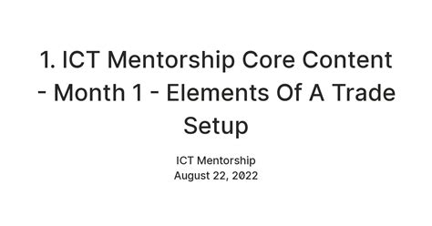 co/6tXJxPMDhm The four defining elements of a trade setup are: 1. . Ict mentorship core content pdf